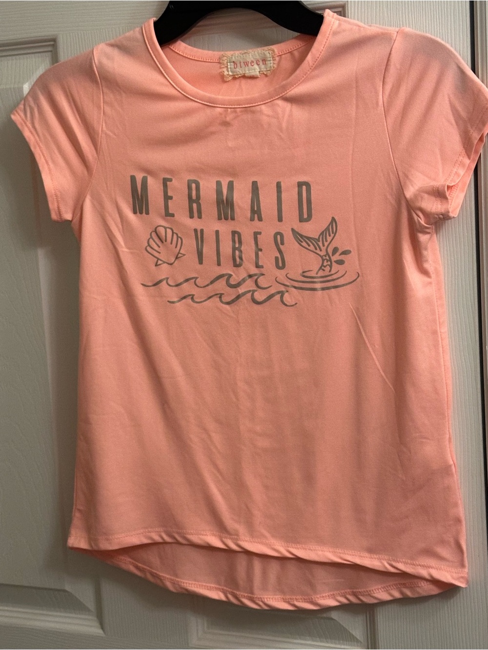 Btween Girls Size 10 Pink Short Sleeve Shirt Top Mermaid Vibes